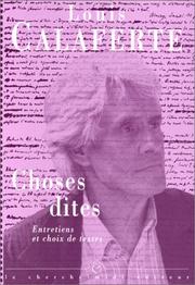 Cover of: Choses dites: entretiens et choix de textes