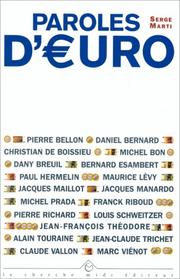 Cover of: Paroles d'euro by Serge Marti