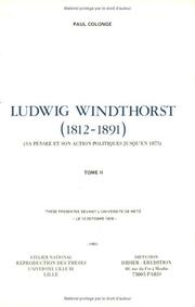 Cover of: Ludwig Windthorst (1812-1891) by Paul Colonge