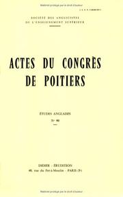 Cover of: Actes du congrès de Poitiers