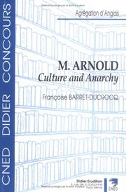 Cover of: Matthew Arnold : Culture and Anarchy