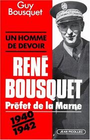Cover of: René Bousquet, préfet de la Marne: septembre 1940-avril 1942