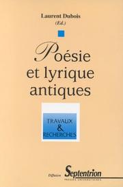 Cover of: Poésie et lyrique antiques