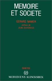 Cover of: Mémoire et société