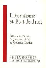 Cover of: Liberalisme et Etat de droit by 