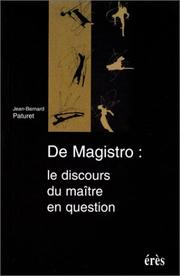 Cover of: De magistro: le discours du maître en question