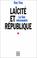 Cover of: Laïcité et République