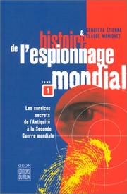 Cover of: Histoire de l'espionnage mondial, tome 1 : nouvelle édition
