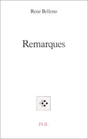 Cover of: Remarques
