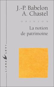 Cover of: La notion de patrimoine