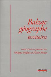 Cover of: Balzac géographe: territoires