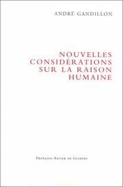 Cover of: Nouvelles considérations sur la raison humaine