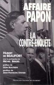 Cover of: Affaire Papon by Hubert de Beaufort