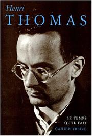 Cover of: Henri Thomas