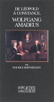 Cover of: De Léopold à Constance: Wolfgang Amadeus