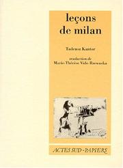 Cover of: Leçons de Milan by Tadeusz Kantor