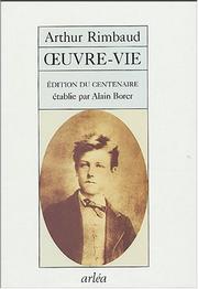 Cover of: Œuvre-vie by Arthur Rimbaud
