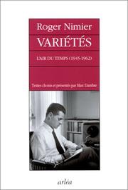 Cover of: Variétés by Roger Nimier