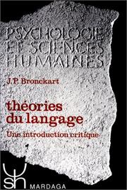 Cover of: Théories du langage: une introduction critique