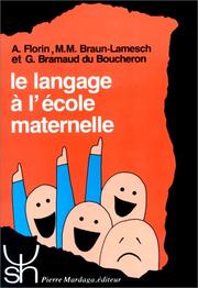 Cover of: Le langage à l'école maternelle