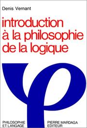 Cover of: Introduction à la philosophie de la logique