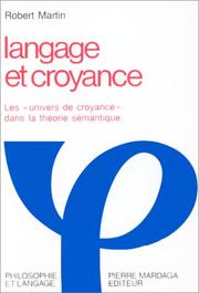 Cover of: Langage et croyance: les "univers de croyance" dans la théorie sémantique