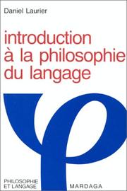 Cover of: Introduction à la philosophie du langage