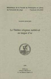 Cover of: Le théâtre religieux médiéval en langue d'oc by Nadine Henrard