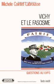 Cover of: Vichy et le fascisme by Michèle Cointet