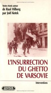 Cover of: L' Insurrection du ghetto de Varsovie