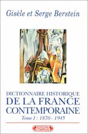 Cover of: Dictionnaire historique de la France contemporaine