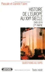 Cover of: Histoire de l'Europe au XXe siècle. by 