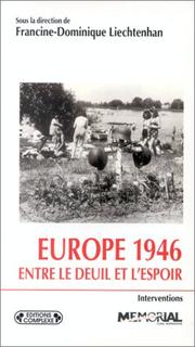 Cover of: Europe 1946: entre le deuil et l'espoir