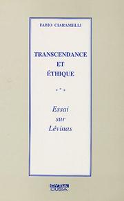 Cover of: Transcendance et éthique: essai sur Lévinas