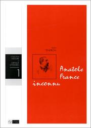 Cover of: Anatole France inconnu by Edith Tendron