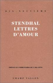 Cover of: Lettres d'amour by Stendhal