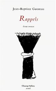 Cover of: Rappels by Jean-Baptiste Goureau