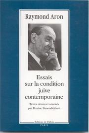 Cover of: Essai sur la condition juive contemporaine