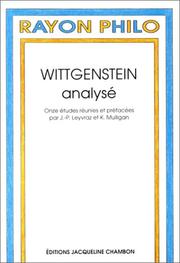 Cover of: Wittgenstein analysé: onze études