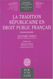 Cover of: La tradition républicaine en droit public français