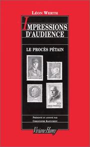 Cover of: Impressions d'audience by Léon Werth