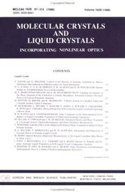 Cover of: Critical Phenomena in Liquid Crystals: A special issue of the journal Molecular Crystals and Liquid Crystals (Molecular Crystals & Liquid Crystals Incorporating Nonlinear Optics)