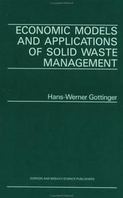 Cover of: Economic models and applications of solid waste management