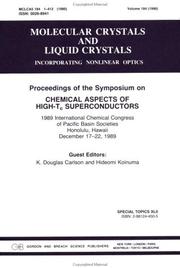 Cover of: Proceedings of the Symposium on Chemical Aspects of High-Tc Superconductors by D. Carlson