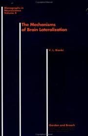 Cover of: The mechanisms of brain lateralization by V. L. Bianki