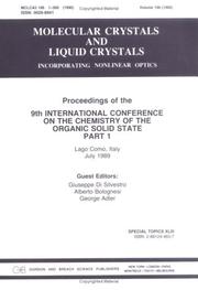 Cover of: Ninth International Conference on the Chemistry of the Organic Solid State: A special issue of the journal Molecular Crystals and Liquid Crystals (Molecular Crystals and Liquid Crystals,)