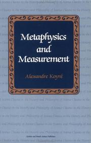 Cover of: Metaphysics and Measurement by Alexandre Koyré, Alexandre Koyré