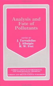 Cover of: Analysis and fate of pollutants