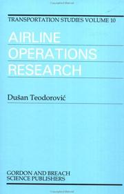 Cover of: Airline operations research by D. Teodorović