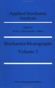 Cover of: Applied stochastic analysis by edited by M.H.A. Davis and R.J. Elliott.